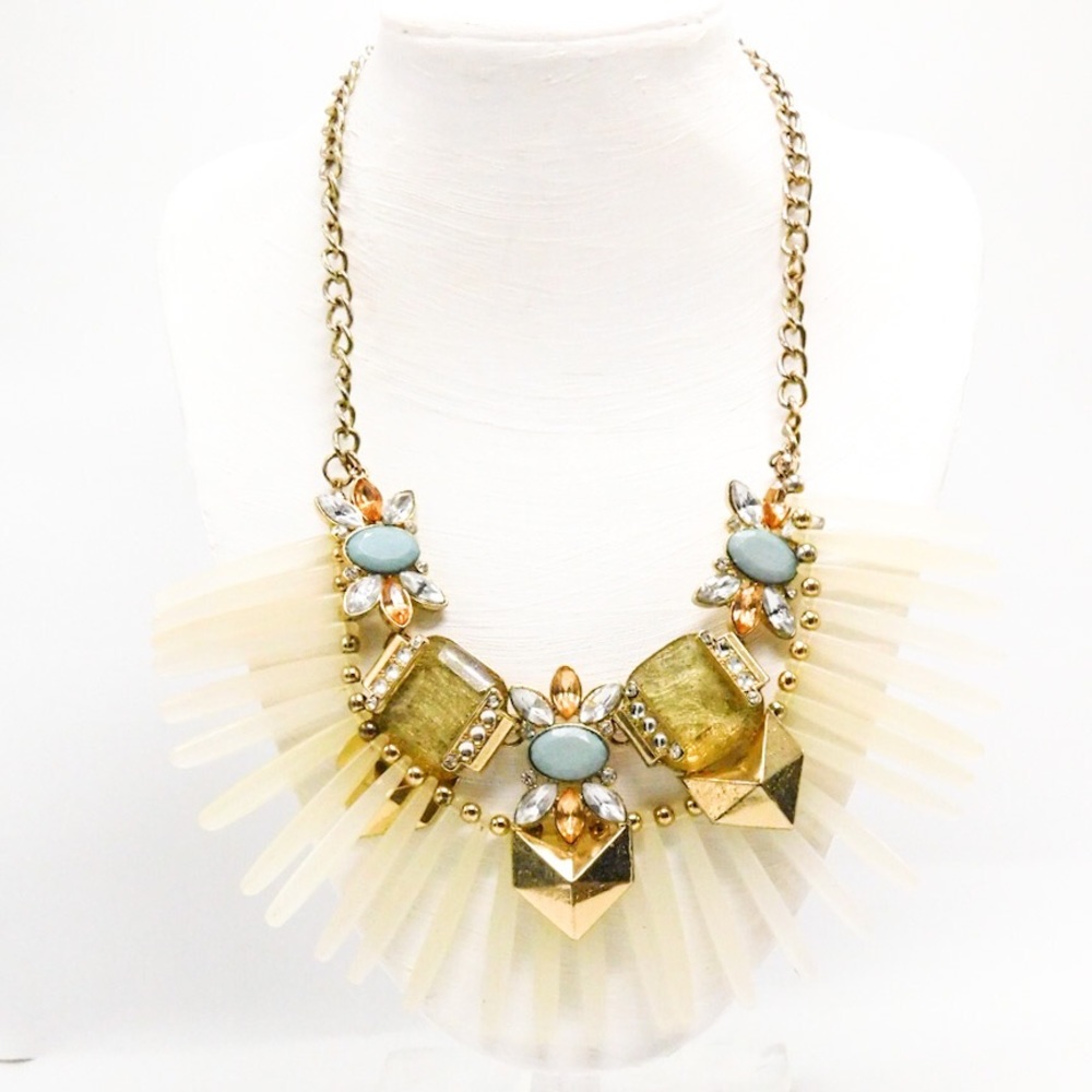 Unique Beaded Chunky Fringe Statement Necklace